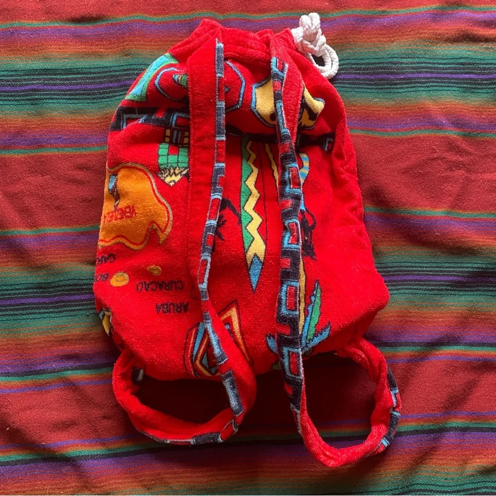 Y2K The Caribbean Islands Beach Towel Backpack. Great Shape!